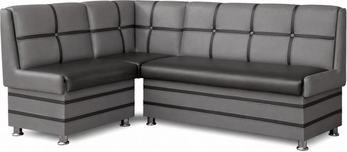 Eckbank lang grau schwarz