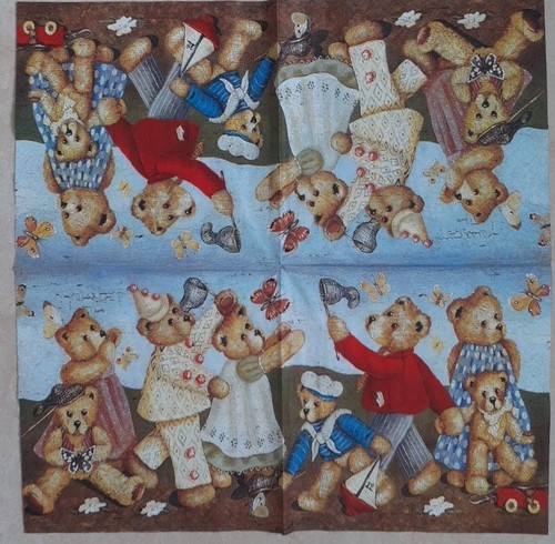 Servietten teddybären fangen - ,