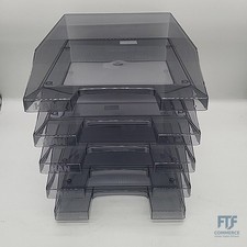 HAN Briefablage Klassik TRANSPARENT, 5 STÜCK Dokumentenablage, Briefkorb, Briefh