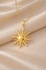 Damen Sonnen Halskette Gold