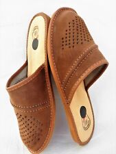 Hausschuhe Latschen Schlappen Bequeme G.42, Echt Wildleder BRAUN *2-te Wahl*