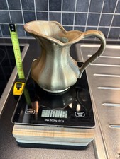 Alter  massiver Messing Krug/Kanne mit Henkel ca. 12cm hoch, 1018 Gramm