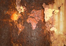 Weltkarte Rost Braun Welt Map