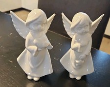 2er Set Engel Weihnachtsengel weiß Porzellan neuwertig