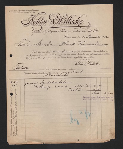Hannover rechnung 1902 - hannover,,