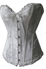 Corsage Korsett Hochzeit creme weiss Standesamt Brokat grosse Größe