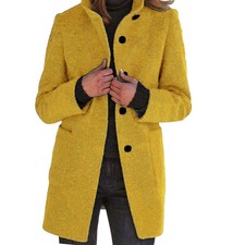 Eleganter Damenmantel aus Wolle, Warmer Wintermantel mit Stehkragen und Tasche​