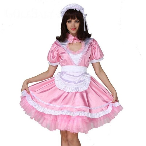Sissy girl maid - pink, satin