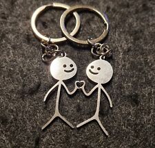 2 Schlüsselanhänger Geschenk Liebe Hochzeit Valentinstag Jahrestag Edelstahl