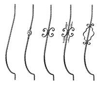 Ballustradenstab Bauchstab Schnörkel Drehtor Balkonstab 95x18 cm 12x12 STAHLCO®
