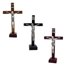 Holzkreuz Kruzifix Jesus Christus Statue Katholisches Tischkreuz zur