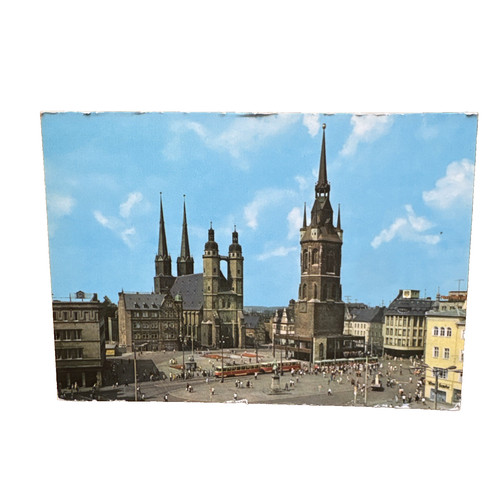 Postkarte halle saale - ak, markt