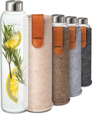 Beige Cosumy Trinkflasche Glas