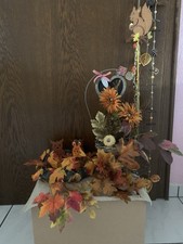 Herbst-Deko-Paket - Ton-Schale/Henkelkörbchen /herbstliche Blätter,Blüten,Ranken