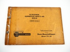 Deutz F1L 612 Bauernschlepper Ersatzteilliste Ersatzteilkatalog 1956