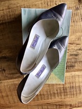 Pumps Vintage 70/80er Metallic Grau Getragen Klassische Damen