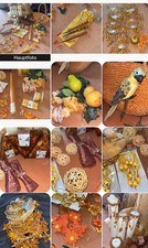 Konvolut DEKORATION ca. 70 Teile BASTELN DEKORIEREN Orangefarbene DEKORATION