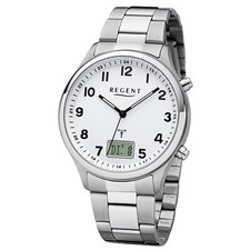 Regent Herren Uhr FR-275 Metall Funkwerk Armband-Uhr Funkuhr silber URBA444