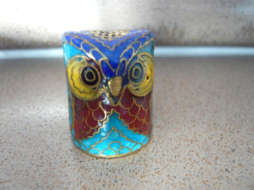 Cloisonne fingerhut eule - eule, figur