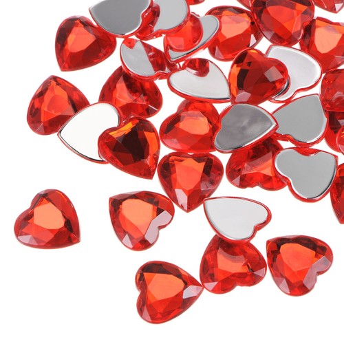 60stk acryl herz strass 15mm - strass,