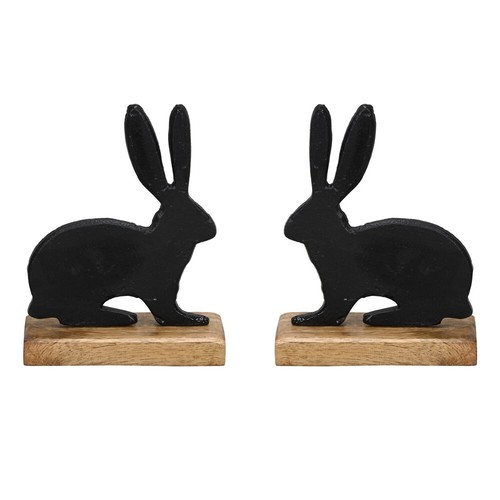 2tlg hase elmo schwarz - hase, natur