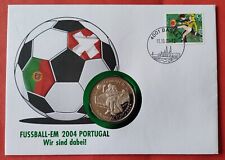 Liberia  5 Dollar 2004 PP  * UEFA Euro 2004 *  Numisbrief * Coin Cover * TOP !!!