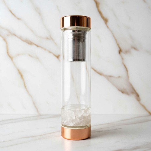 Bergkristall glasflasche - bergkristall,
