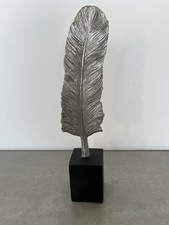Deko ~ Skulptur ~ Feder ? ~ silber
