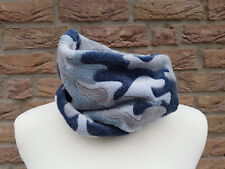 Schlupfschal/Halssocke/Loopschal - Kuschelfleece - Blau - Camouflage - NEU
