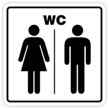 Aufkleber „WC Damen & Herren“ Toilette Hinweis Symbol Piktogramm | 5-30 cm