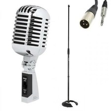 Stagg SDMP40CR Retro Vintage Mikrofon 50er Jahre Cardioid Dynamic Package inkl. Ständer