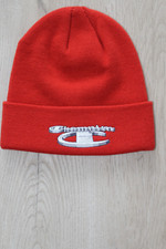 Champion x Supreme 3D Metallic Beanie Mütze rot SOLD OUT