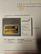 Goldbarren 1 Unze Umicore im