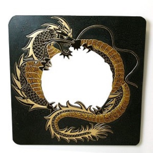 Schwarzer drachen quadrat - schwarzer,
