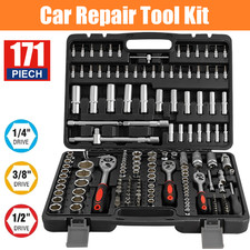 STAHL INDUSTRIE STECKSCHLÜSSEL-SATZ KNARRENKASTEN 171-teilig Set 1/2" 3/8" 1/4"