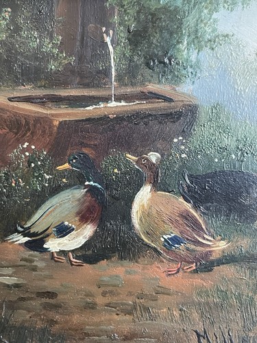 Antikes ölgemälde enten - antikes,