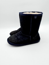 Emu Australia Kinder Winterschuhe Gr. 35 – Echtleder & Lammfell – Schwarz/Blau