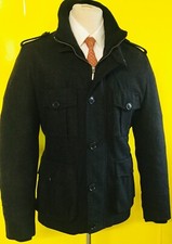 Restposten Neu Jacke Herren Jacke Wolle modische Jacke dunkel Grau  NEU NEU NEU