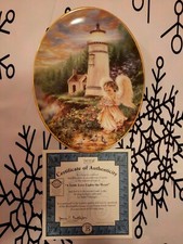 DONA GELSINGER  2 Sammelteller Bradford Exchange LICHT EINES ENGELS Leuchtturm