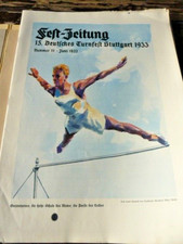 Fest Zeitung Großes deutsches Turnfest Stuttgart 1933 reich Bebildert Körperkult