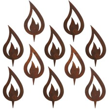 Deko Set: 10 Edelrost Flammen