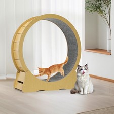 XL Katzenlaufrad Laufrad Katzen Laufband 117x110x35 cm für 5-15kg Katzen, Weiß