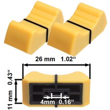 Sifam 2 Prof Faderknopf GELB 4mm Fadercaps Faderkappen Caps  Mischpulte Mixer