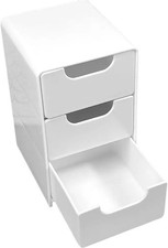 2x Stabile Aufbewahrungs-Box, 3 Schubladen, Schreibtisch, Schmuck, Bad Organizer