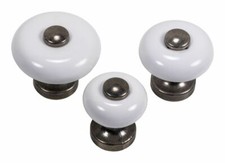 Häfele Möbelknopf Antik Möbelgriff Schrankknopf Porzellan Ladenknopf weiß 25-35