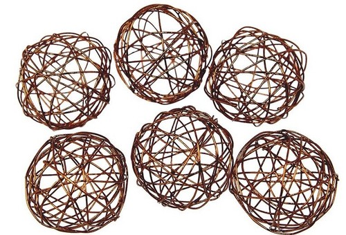 Stk drahtkugeln braun - stk, 4cm