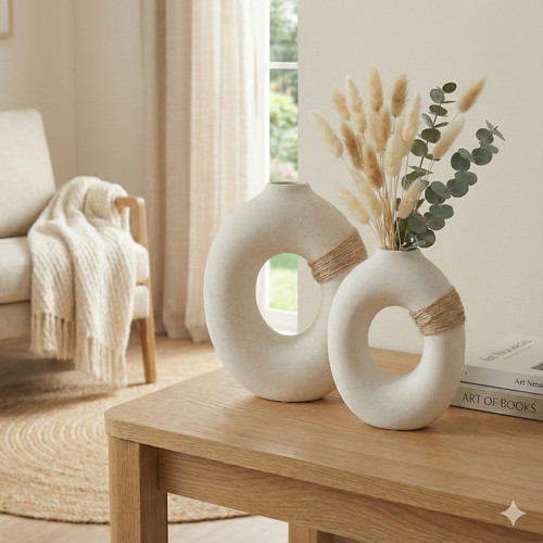 Keramikvase weiß matt 25cm - weiß,