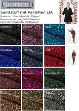 Samtstoff mit Pailletten LIA