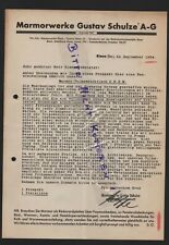 RIESA, Brief+Prospekt+Preisliste 1934, Marmor-Werke G. Schulze, Volks-Waschtisch