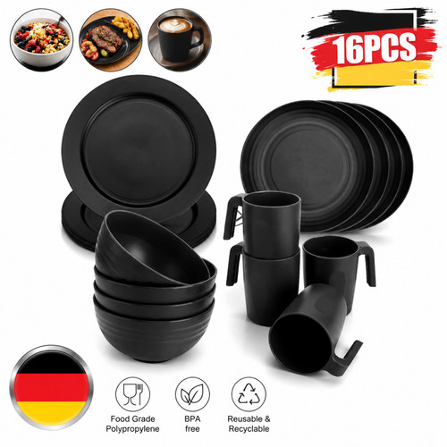 Geschirrset stück schwarz - 16,